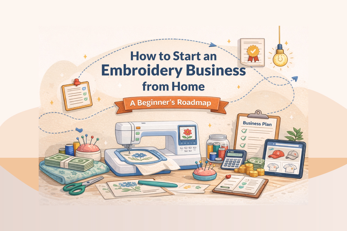 start embroidery business from home beginner roadmap